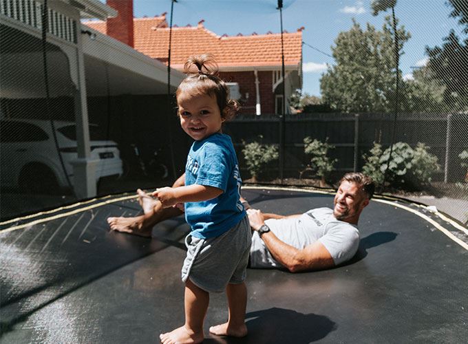 Sam & Willow on the trampoline