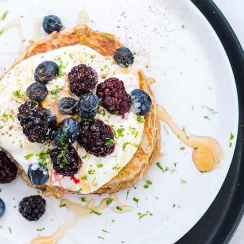 Healthy Banana Berry Pancakes