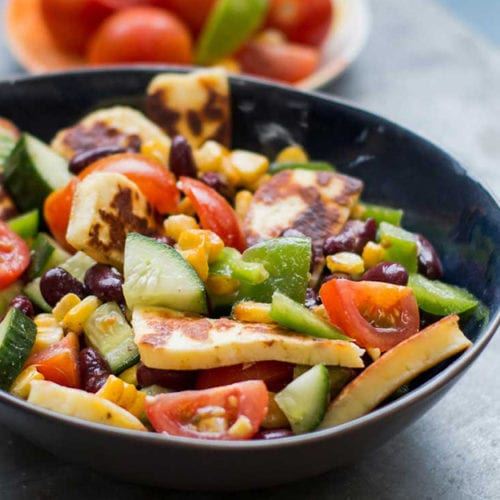 BBQ Corn & Haloumi Salad