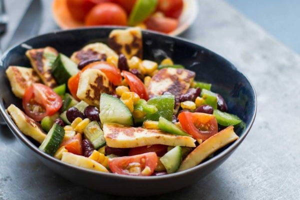 BBQ Corn & Haloumi Salad