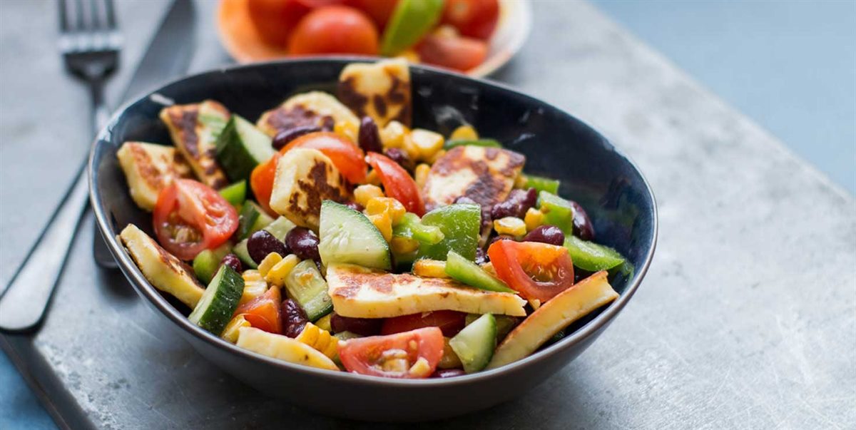 BBQ Corn & Haloumi Salad