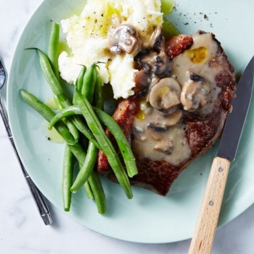 Steak with Peppery Mushroom Sauce - 28bysamwood healthy recipe
