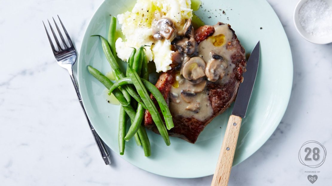 Steak with Peppery Mushroom Sauce - 28bysamwood healthy recipe