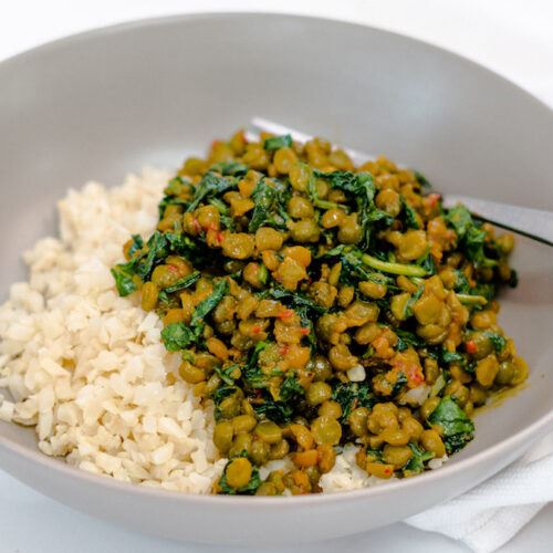 green lentil dahl & cauliflower rice