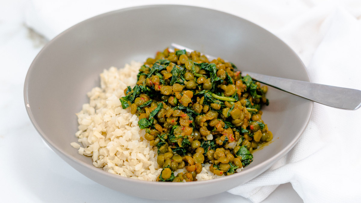 green lentil dahl & cauliflower rice